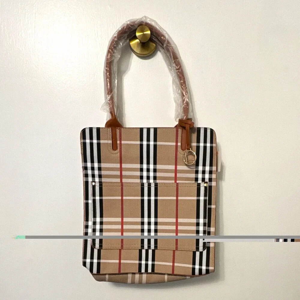 Plaid Women’s Small Satchel Top Handle Bag Zip Closure w/ Adjustable Strap
